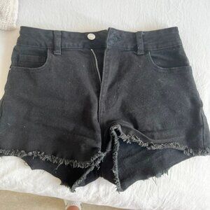 black primark denim shorts